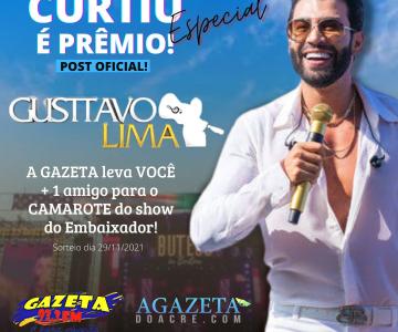 Continua a promoção da Rádio Gazeta e do site A Gazeta do Acre valendo ingresso para show do Gusttavo Lima